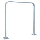 Lean-on hoop made of flat steel | 50 x 12 mm | in bent design | without cross bar | total width: 750 mm | hot-dip galvanized